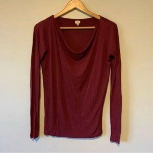 Wilfred blouse draped necklace burgundy Size S